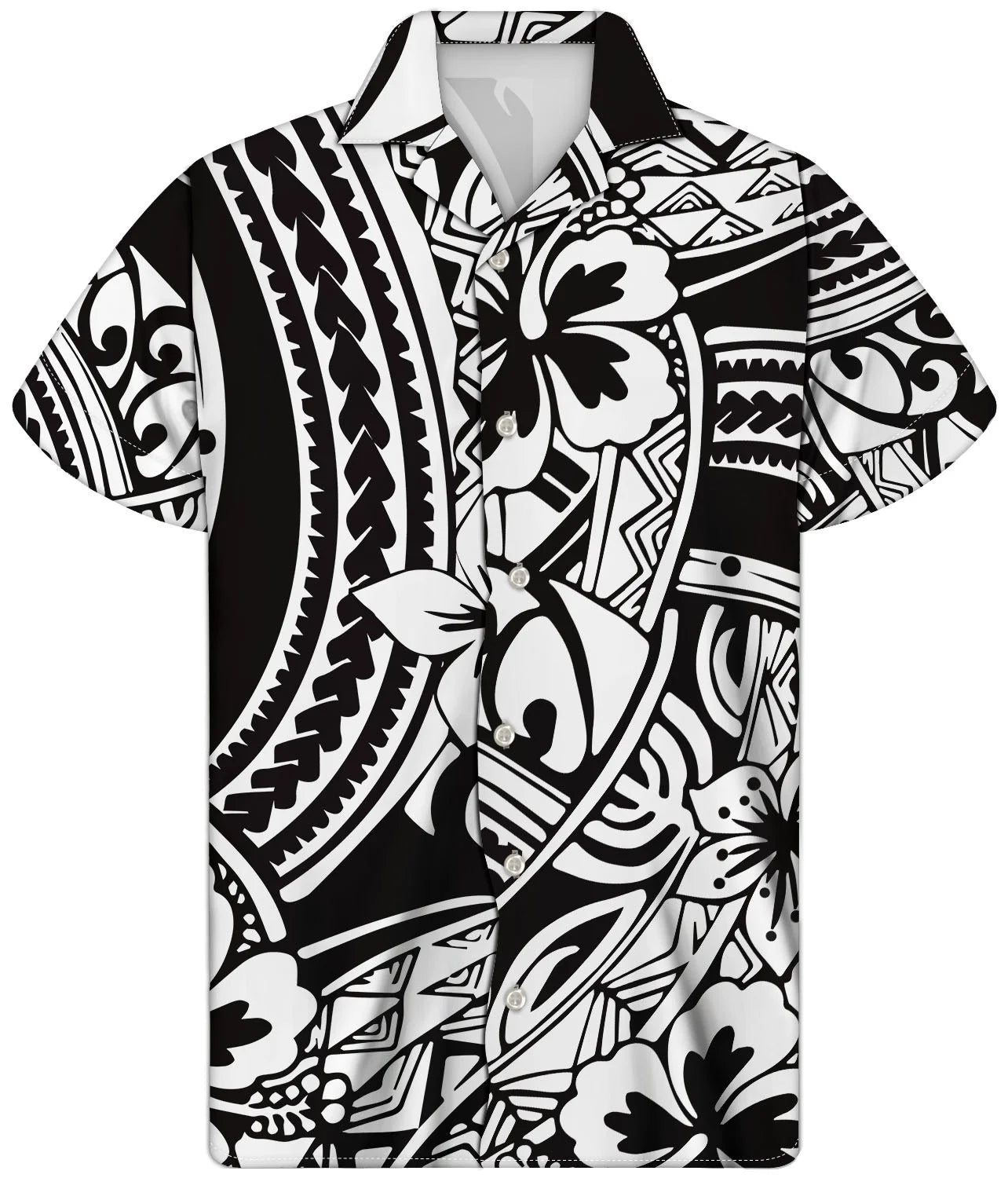 Fancy Gold Shirts for Men Polynesian Tribal Fabric Hawaiian Short Sleeve Shirt Men Summer Clothing for Men's Tropical Tops Shirt