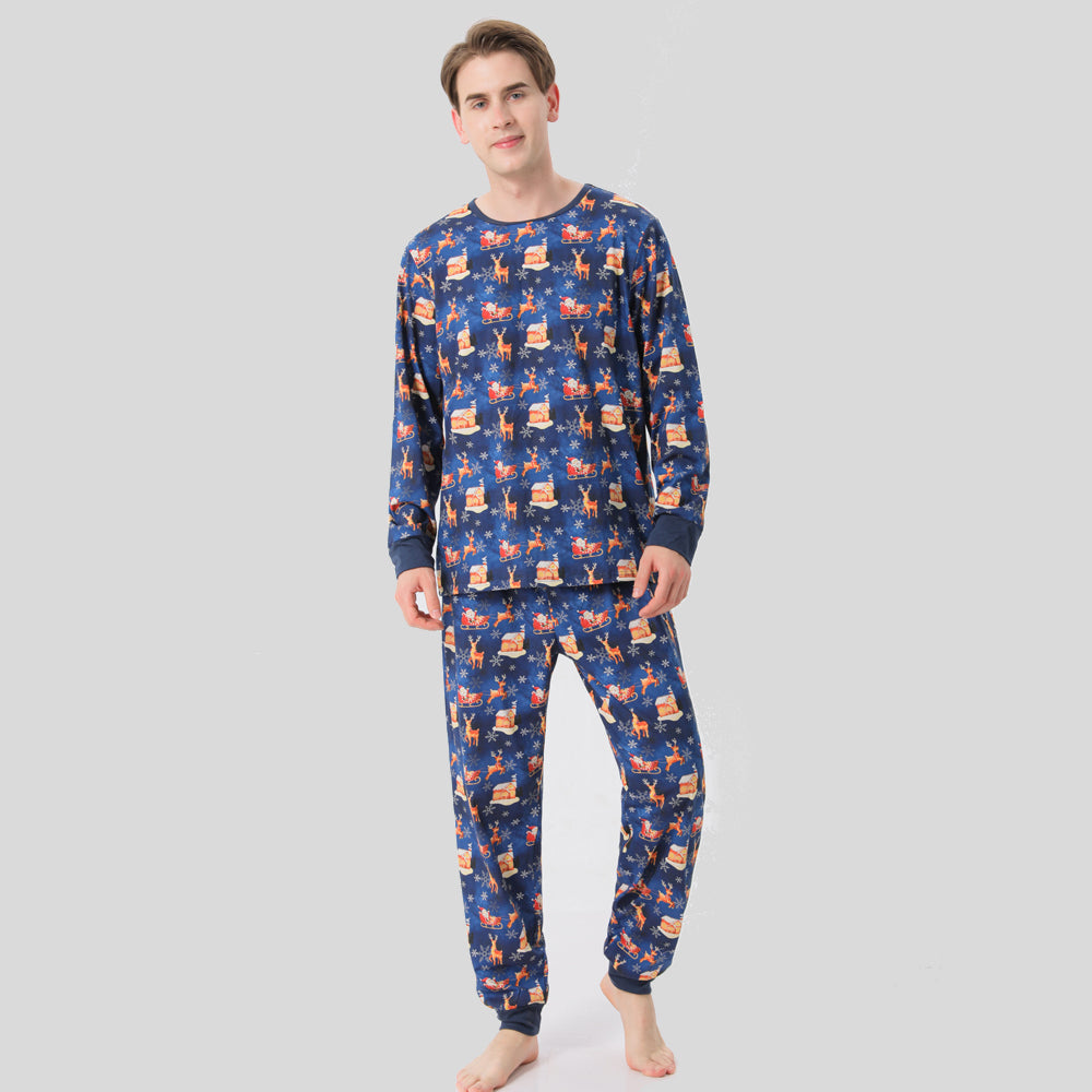 2022 Dropshipping Long Winter Knit Pyjama Matching Christmas Pajamas Family Sleepwear