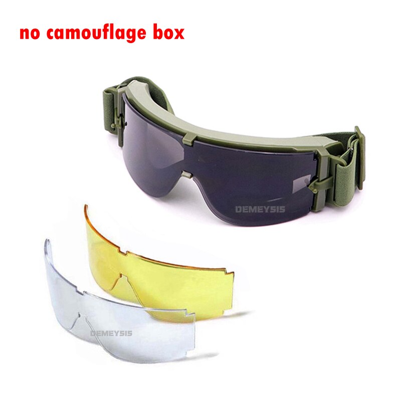 Army Tactical Glasses Airsoft Glasses Paintball Shooting Glasses Windproof Military Tactical Goggles Anti-Uv Protection Glasses