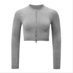 Sports Fitness & Yoga Wear Seamless Knitted Outdoor Workout Gym Fitness 5PCS Sets Long Sleeve Crop Top Bra Shorts Leggings
