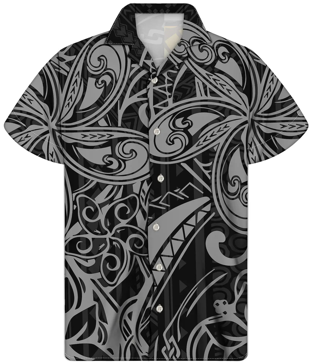 Fancy Gold Shirts for Men Polynesian Tribal Fabric Hawaiian Short Sleeve Shirt Men Summer Clothing for Men's Tropical Tops Shirt