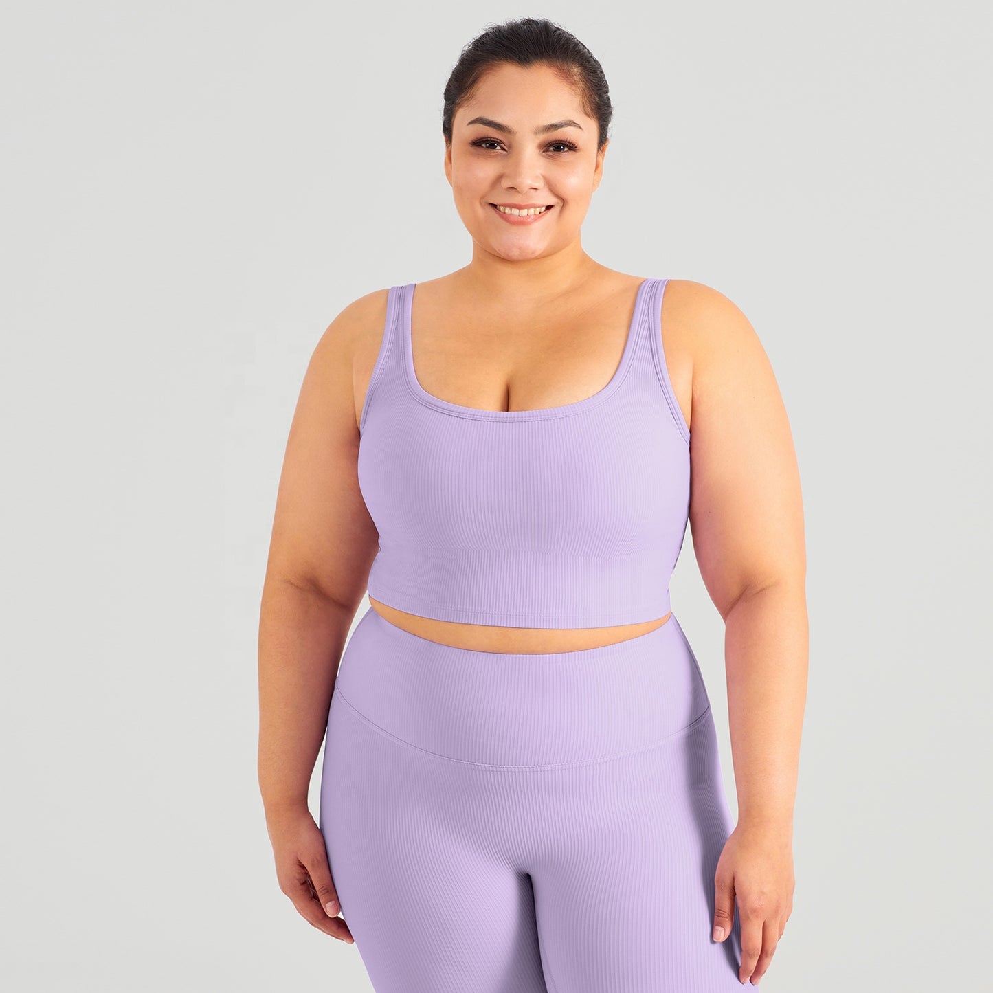 Latest Women Ribbed Gym Fitness Bra Shorts Sports Wear Workout Plus Size Yoga Sets