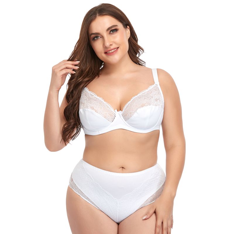 Customized Female E Cup Size Lace Bra Brief Set Lingerie Women's Plus Size Underwear Pantie and Bra Sets