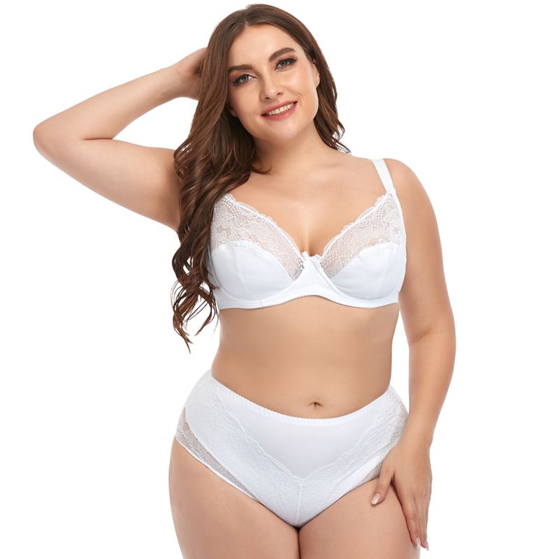Customized Female E Cup Size Lace Bra Brief Set Lingerie Women's Plus Size Underwear Pantie and Bra Sets
