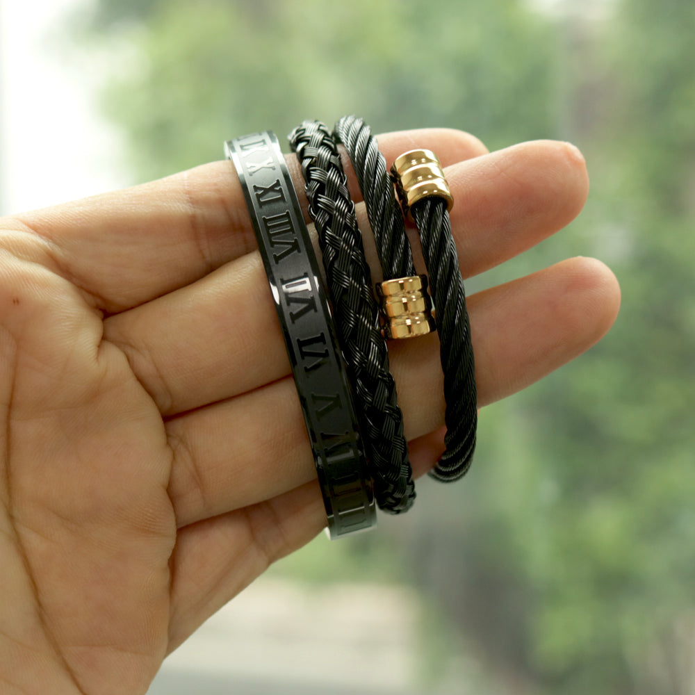 Top Quality Luxury Royal Crown Bracelets & Bangles Fashion Stainless Steel Men' Jewelry Do Not Fade Jewellery Sets Bracelet Male