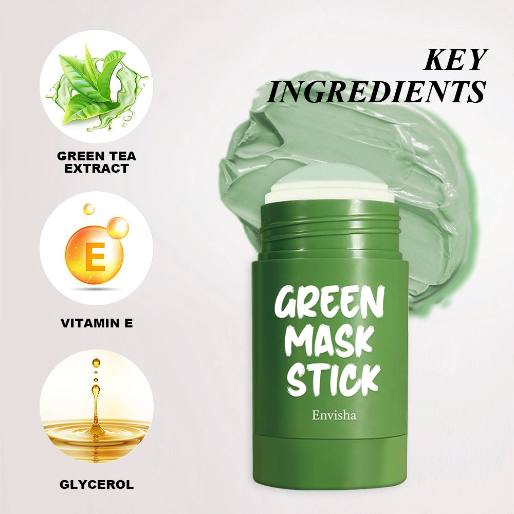 Private Label OEM Beauty Korean Face Skin Care Cleansing Natural Organic Pink Clay Facial Green Tea Mask Stick