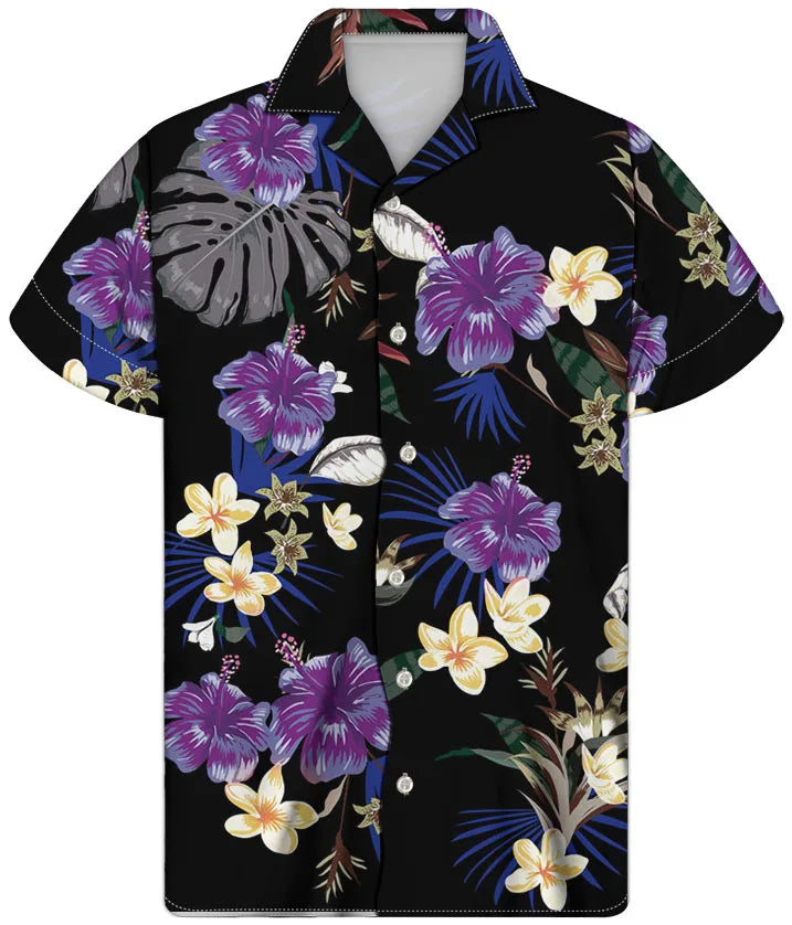 Fancy Gold Shirts for Men Polynesian Tribal Fabric Hawaiian Short Sleeve Shirt Men Summer Clothing for Men's Tropical Tops Shirt
