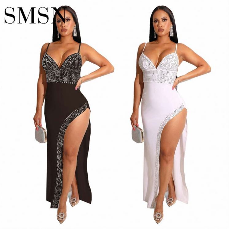 Cheap Casual Women Dress Trendy Sexy Slim Ironed Diamond Nightclub Dress