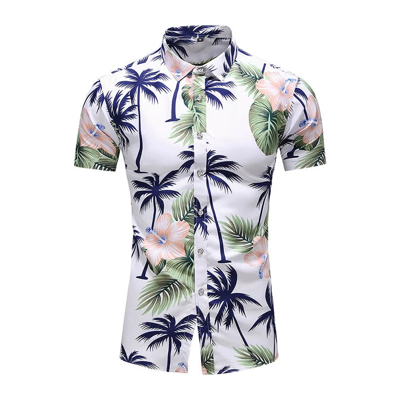 2023 New Fashion Casual Men's Shirt Short Sleeve Print Hawaii Shirt Men Summer New Design Mens Beach Shirts Men Flower Shirt 7XL