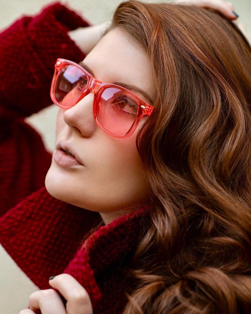 Translucent Rose Lens Color Therapy Glasses Colored Lens Glasses Light Therapy Glasses