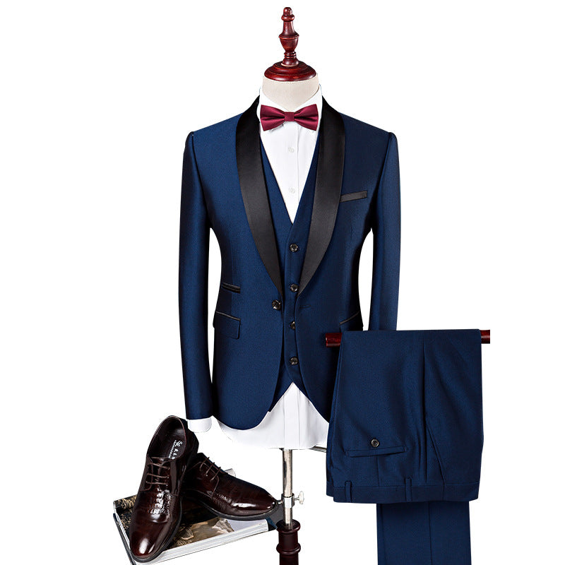 Fashionable High Quality Slim Fit Blazer Formal Prom Clothes Wine Red Men Suits