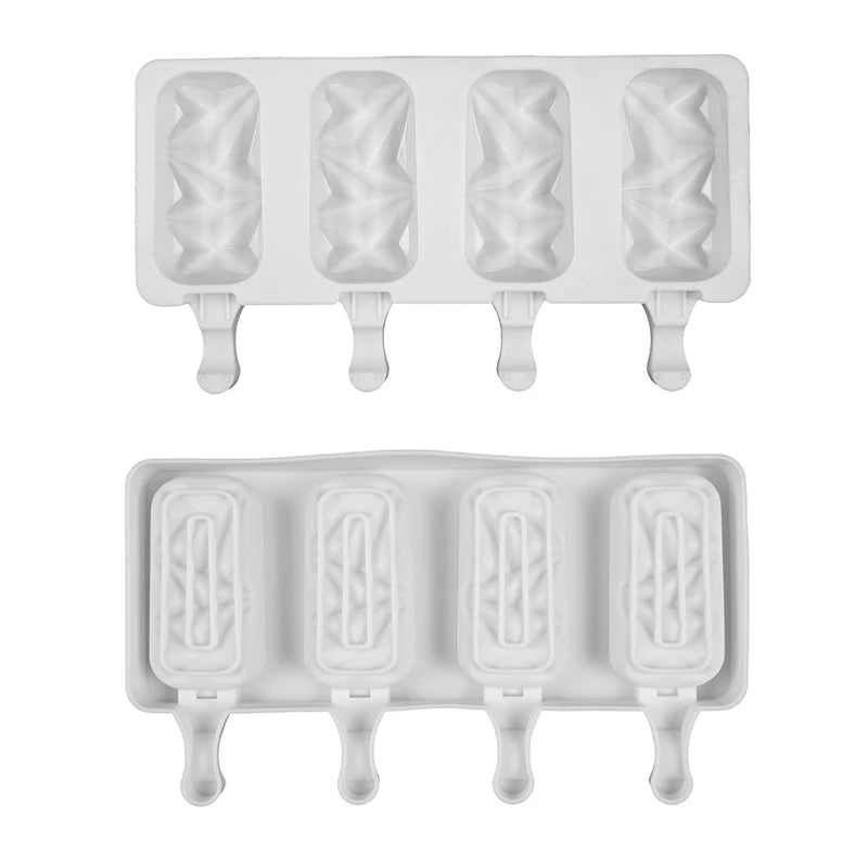 SHENHONG Silicone Popsicle Mold 4 Cavity Ice Cream Maker Summer Child Dessert Cube Tray Freezer Juice Mould Kitchen Tool