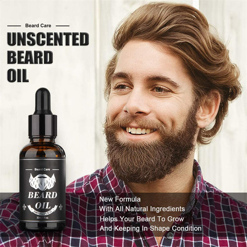 Customize Organic Men's Grooming Care Growth Beard Oil Trimmer Set Beard Growth Kit Packaging for Men Grooming Care