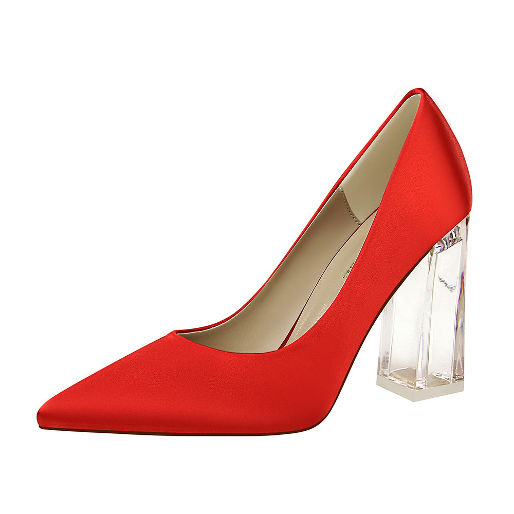 Hellosports 2021women Wedding Party Shoes Female Pumps Sexy Red Color Pointed Toe High Heels Casual Lady Evening Dress Shoes