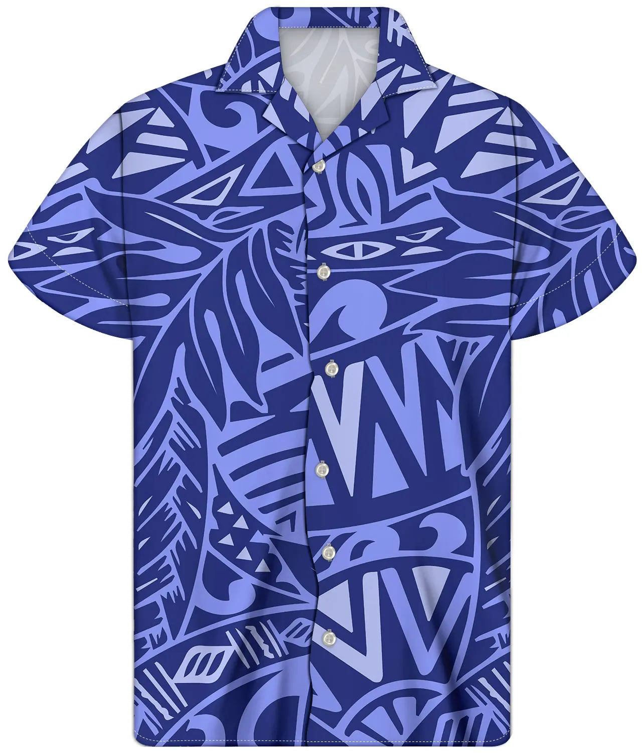 Fancy Gold Shirts for Men Polynesian Tribal Fabric Hawaiian Short Sleeve Shirt Men Summer Clothing for Men's Tropical Tops Shirt