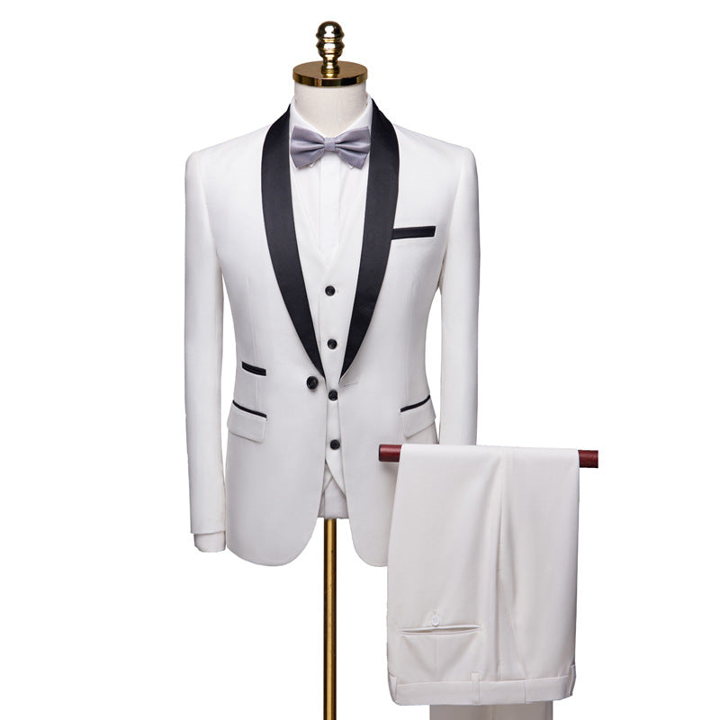 Fashionable High Quality Slim Fit Blazer Formal Prom Clothes Wine Red Men Suits