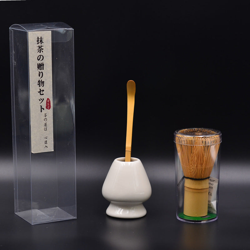 Custom Logo Japan Chasen 100 Pongs Stand Spoon Matcha Green Tea Powder Bamboo Matcha Whisk Set