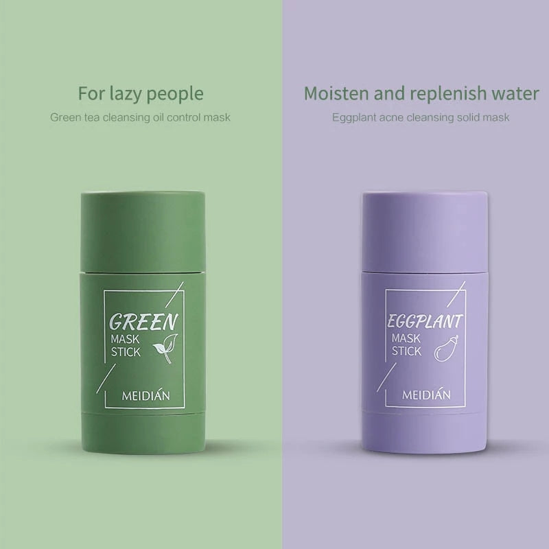 Free Shipping  Green Musk Stick  Green Tea Cleansing Mask Remove Blackhead Mud Mask Purifying Clay Stick Mask