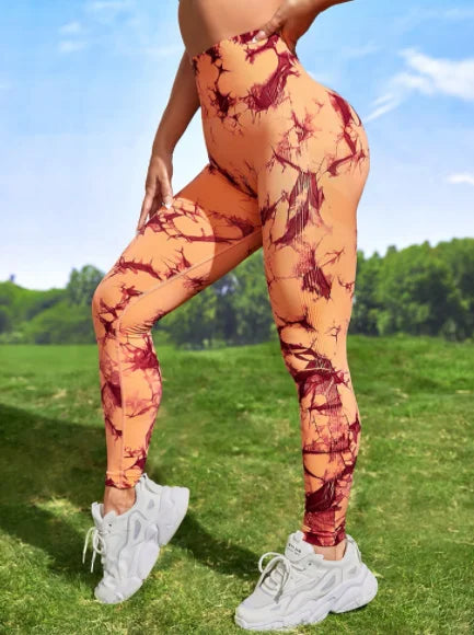 Tie Dye Leggings Stretch Gym Scrunch Butt Wear Women Fitness Leggings Pants