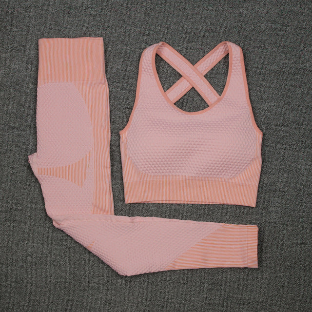 Women Activewear 3 Piece Crop Top Fitness Leggings Workout Bra Sports Jacket With Zipper Fitness Yoga Wear Sets for Ladies