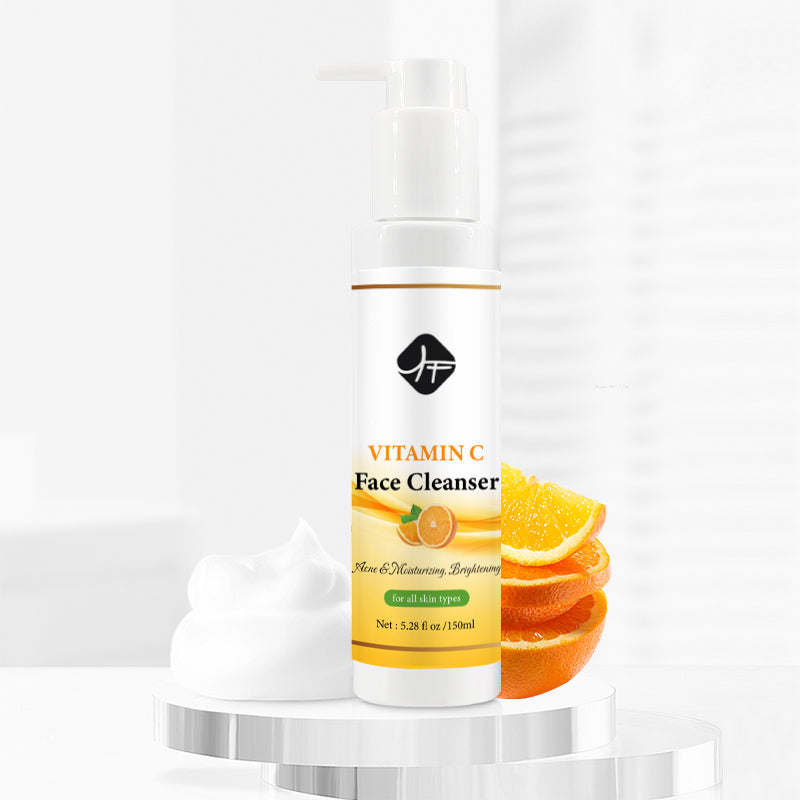 Private Label Lightening Organic Facial Cleanser Vitamin C Acne Face Wash With Aloe Vera Green Tea