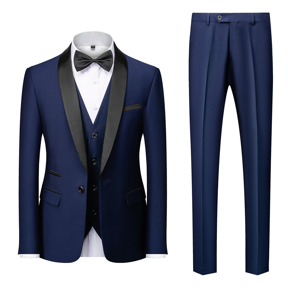 Fashionable High Quality Slim Fit Blazer Formal Prom Clothes Wine Red Men Suits
