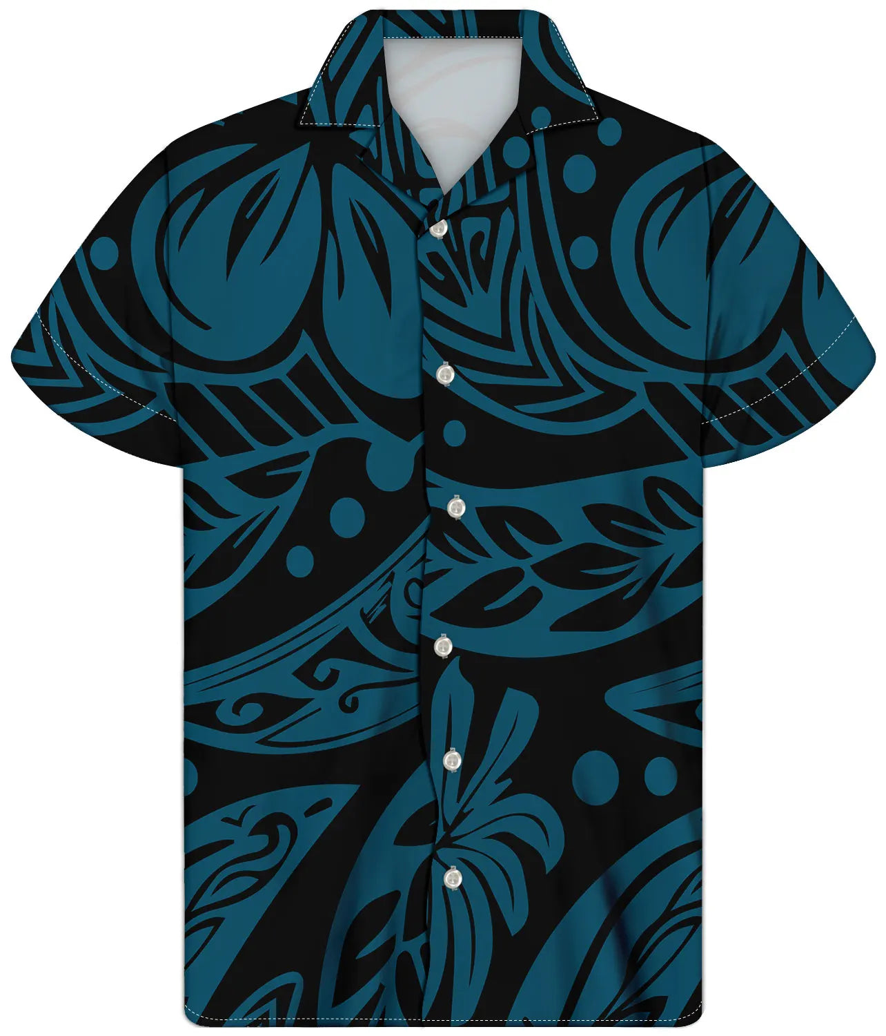 Fancy Gold Shirts for Men Polynesian Tribal Fabric Hawaiian Short Sleeve Shirt Men Summer Clothing for Men's Tropical Tops Shirt