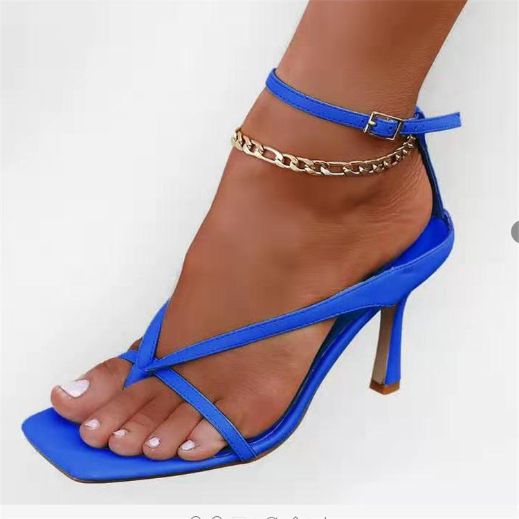 Fashion Women's Shoes Pumps Pointed Open Toe High Heels PU Leather Women Sandals High Heel