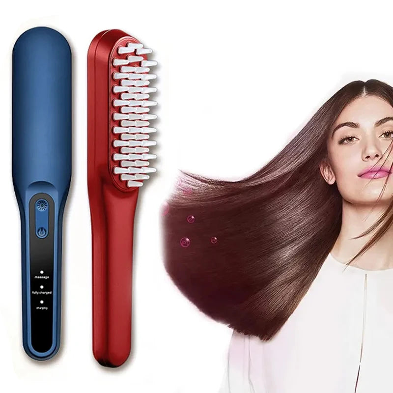 PAKISS Anti-Hair Loss Wireless Electric Hair Straightener Comb Hair Straightener Brush