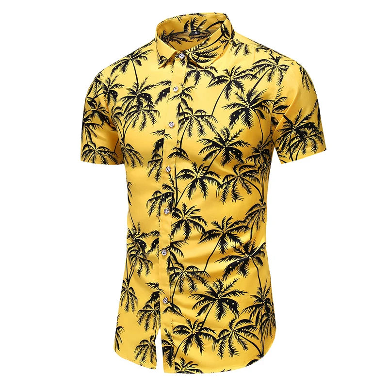 2023 New Fashion Casual Men's Shirt Short Sleeve Print Hawaii Shirt Men Summer New Design Mens Beach Shirts Men Flower Shirt 7XL