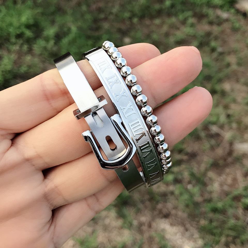 Top Quality Luxury Royal Crown Bracelets & Bangles Fashion Stainless Steel Men' Jewelry Do Not Fade Jewellery Sets Bracelet Male