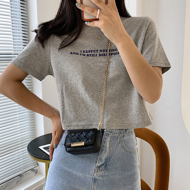 GS284 Trendy Pure Color Mini Bags Korean Fashion Girls Chain Messenger Bags Ladies Sling Shoulder Bag Women Handbags