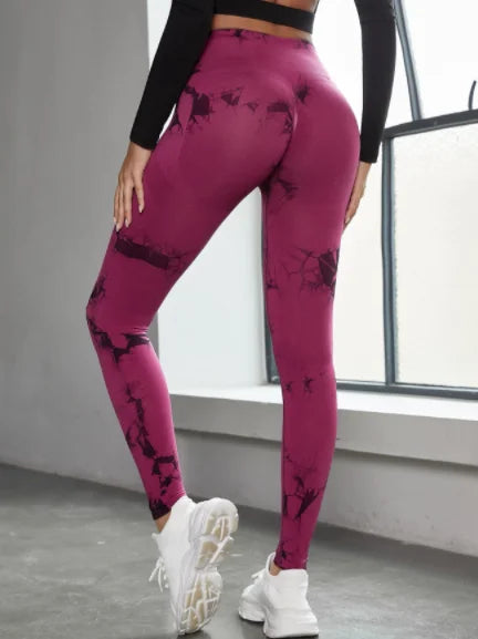 Tie Dye Leggings Stretch Gym Scrunch Butt Wear Women Fitness Leggings Pants