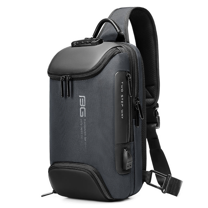 Factory New Design Usb Men Fashion Travel Waterproof Portable Men Shoulder Crossbody Sling Bag