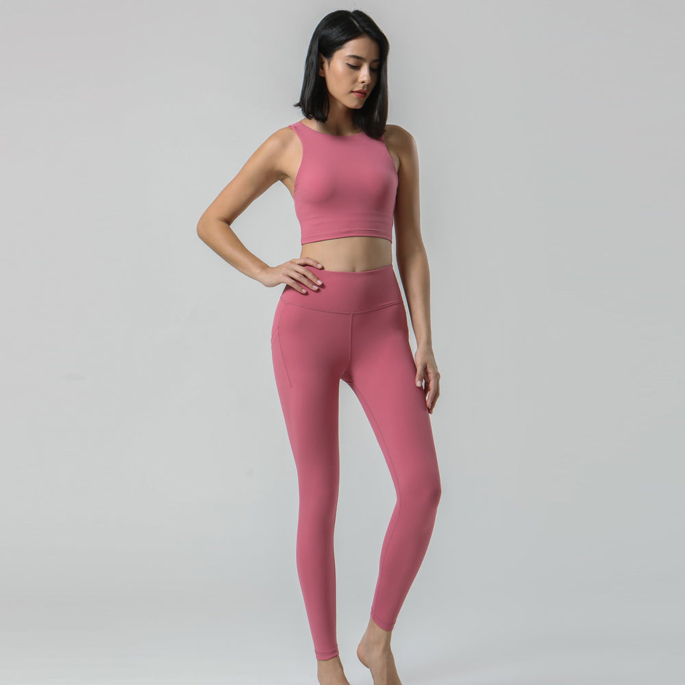 Wholesale Fitness Yoga Set Sports Wear for Women New Design Organic Yoga Clothing Set Sports Wear for Women Leggings With Pocket