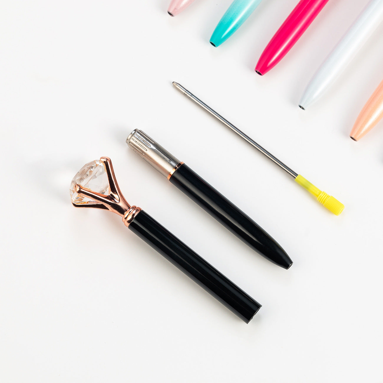 Hot Sell Stock Promotional Pen Personalized Ball Pen Diamond Crystal Metal Ballpoint Pen for Gift
