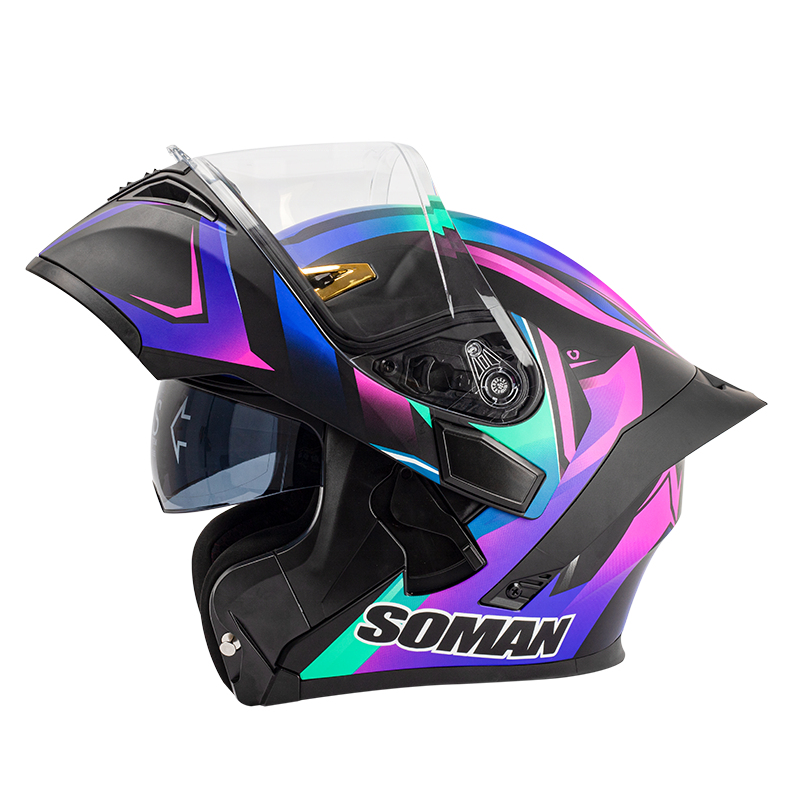 Dot Approved Double Sun Visor Flip Up Motorcycle Riding Helmets Open Face Motocross Racing Helmet Full Face Motorbike Helmet
