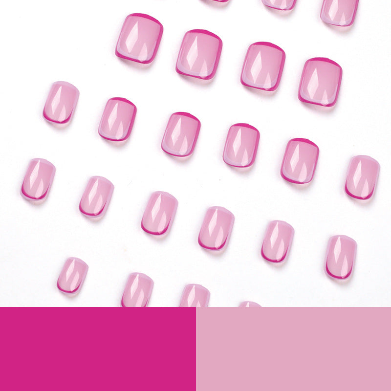 Dropshipping Pink Fake Nails Short Oval French Wholesale Press on Nail Artificial Fingernails