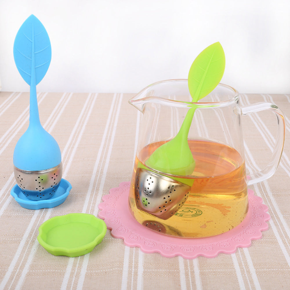 DropShipping Stainless Steel 201 304 Silicone Tea Infuser Leaf Animal  Tea Seasoning Rubber Infuser Tea Leak Filter