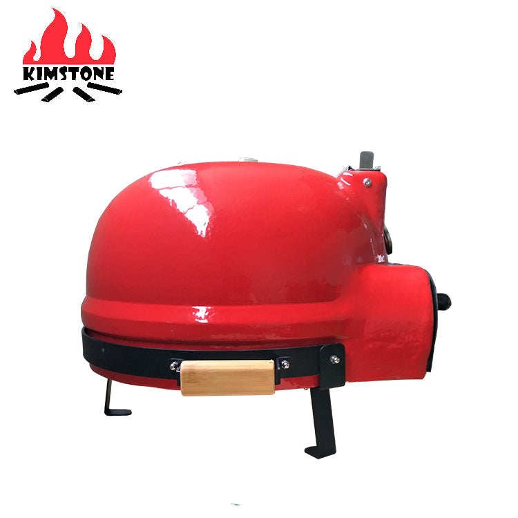 KIMSTONE Automatic Wood-Burning Grill Barbecue Smoke Pizza Oven Small Ceramic Wood L Garden With Big Pizza Plate