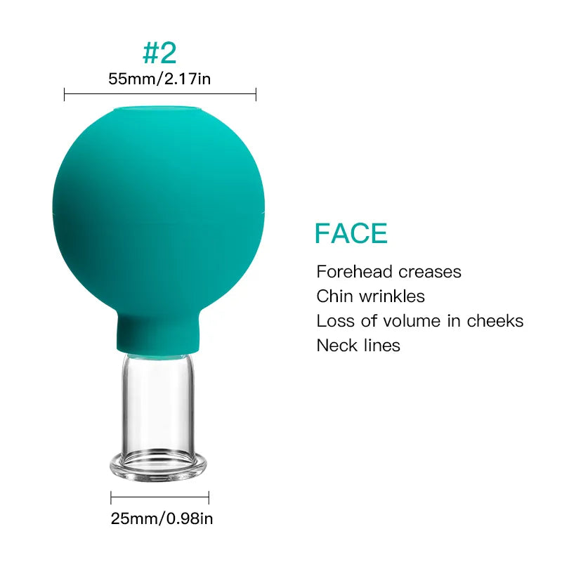 Rubber Face Massager Vacuum Cupping Face Skin Lifting Facial Cups Anti Cellulite Cup Anti-Wrinkle Cupping Therapy Facial Tool
