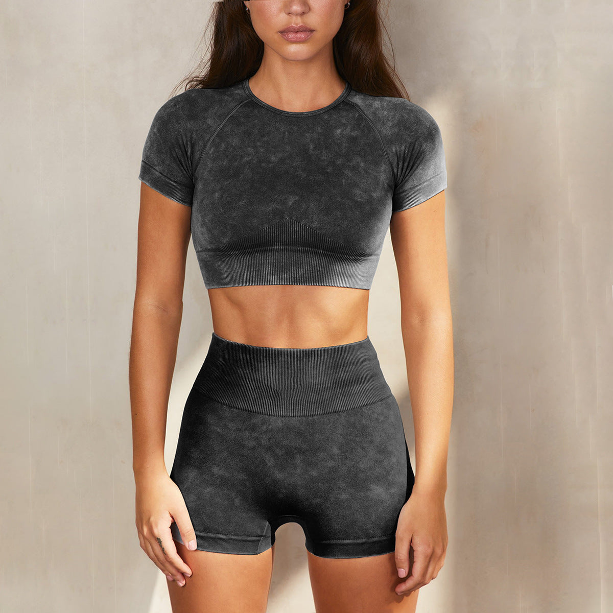 New Arrival Seamless Women Yoga Shorts Set Fitness Wear Sports Yoga Suit Workout Set Two Piece Top and Pants Yoga Wear