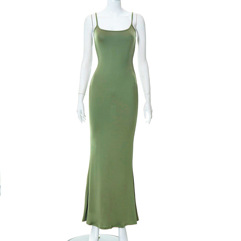 2022 Summer Skims Dresses Casual Slim Fit Sling Soft Lounge Tight Slim Bodycon Long Maxi Slip Dress