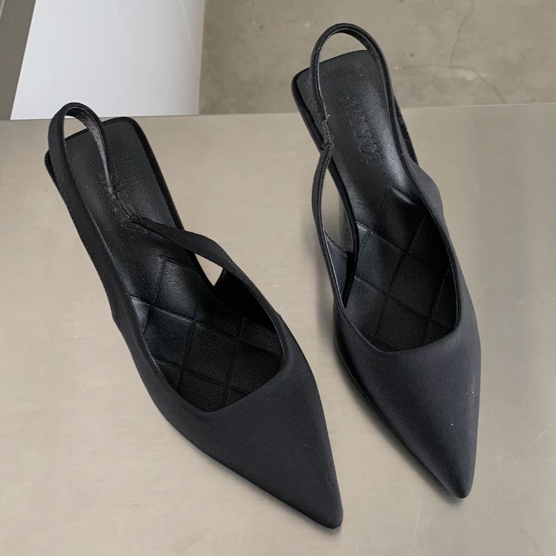 35-41 Candy Color New Fashion Tacones Mujer Pumps Pointy Toe Women Sexy Sling Back Heels