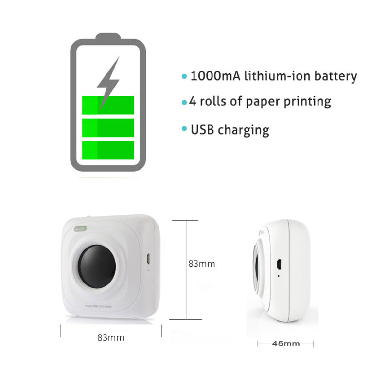 PAPERANG P1 Mini Pocket Printer BT Wireless Thermal Printer Portable Mobile Printer Compatible With Android iOS Windows Mac