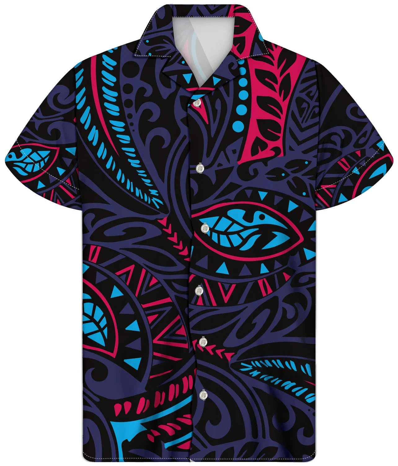Fancy Gold Shirts for Men Polynesian Tribal Fabric Hawaiian Short Sleeve Shirt Men Summer Clothing for Men's Tropical Tops Shirt