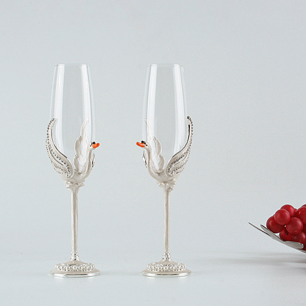 Crystal Champagne Glasses & Flutes Colored  Glass  for Wedding Glasses and Toasting Flutes Bridal Shower Gifts Engagement Gift
