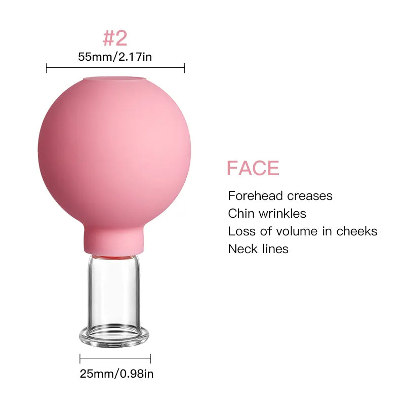 Rubber Face Massager Vacuum Cupping Face Skin Lifting Facial Cups Anti Cellulite Cup Anti-Wrinkle Cupping Therapy Facial Tool