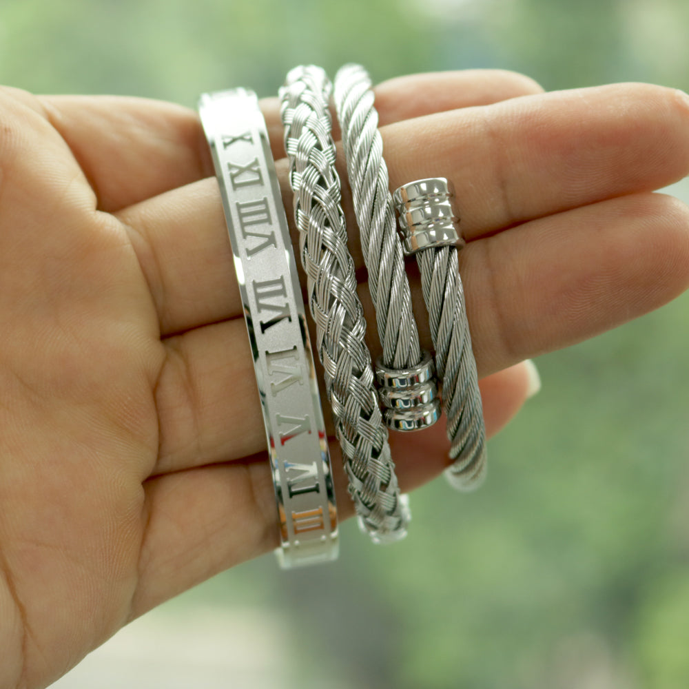 Top Quality Luxury Royal Crown Bracelets & Bangles Fashion Stainless Steel Men' Jewelry Do Not Fade Jewellery Sets Bracelet Male