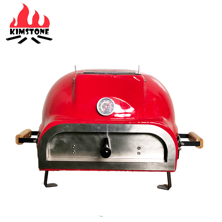 KIMSTONE Automatic Wood-Burning Grill Barbecue Smoke Pizza Oven Small Ceramic Wood L Garden With Big Pizza Plate